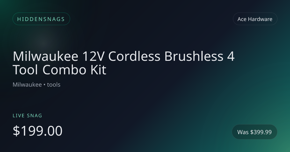 Milwaukee 12V Cordless Brushless 4 Tool Combo Kit