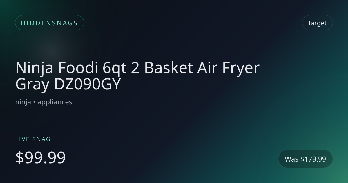 Ninja Foodi 6qt 2 Basket Air Fryer Gray DZ090GY