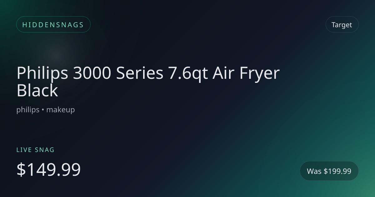 Philips 3000 Series 7.6qt Air Fryer Black