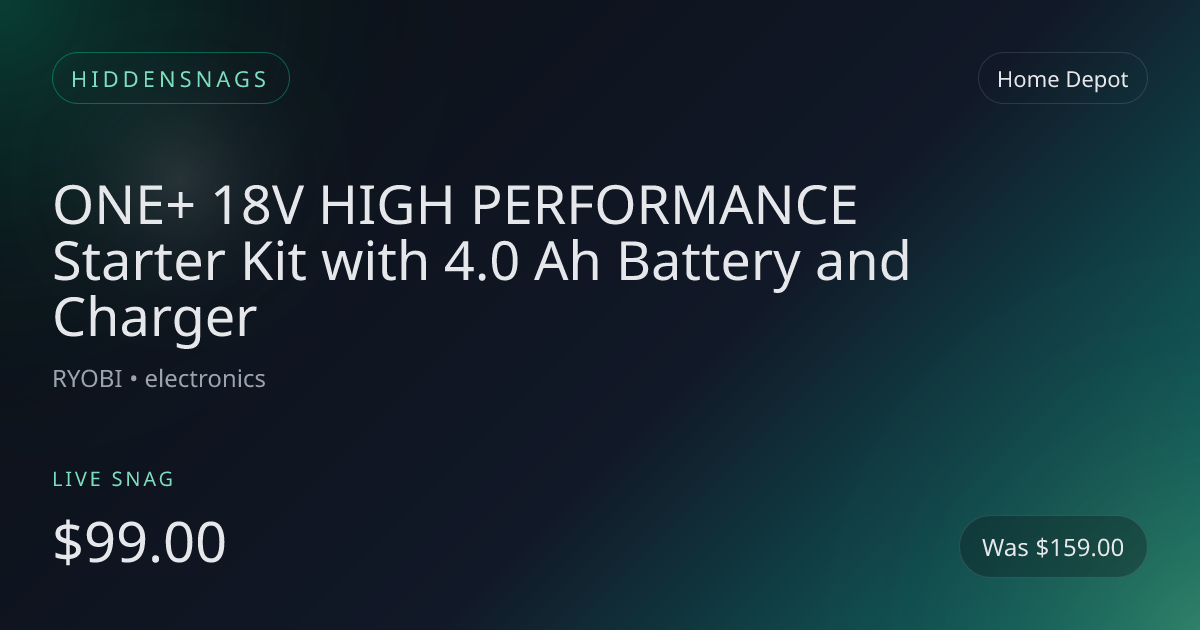 ONE+ 18V HIGH PERFORMANCE Starter Kit with 4.0 Ah Battery and Charger