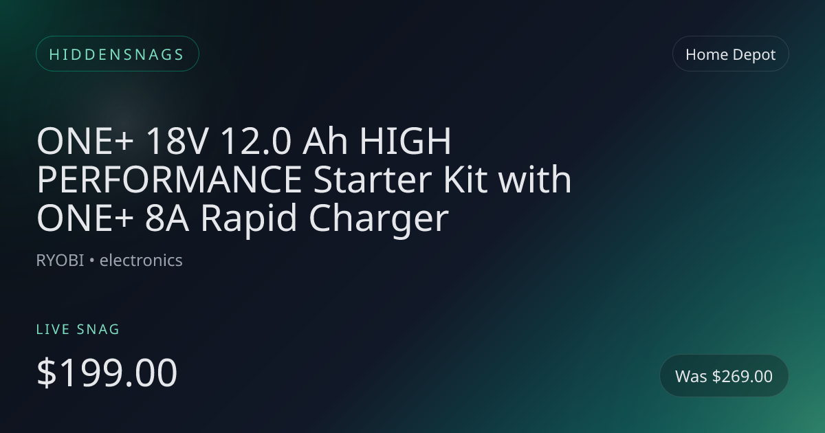ONE+ 18V 12.0 Ah HIGH PERFORMANCE Starter Kit with ONE+ 8A Rapid Charger
