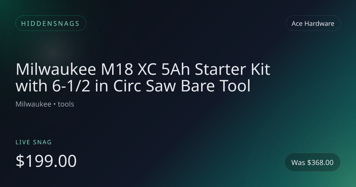 Milwaukee M18 XC 5Ah Starter Kit with 6-1/2 in Circ Saw Bare Tool