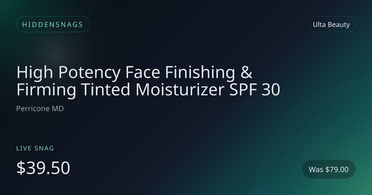High Potency Face Finishing & Firming Tinted Moisturizer SPF 30