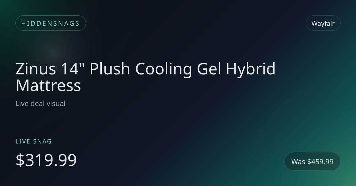 Zinus 14" Plush Cooling Gel Hybrid Mattress