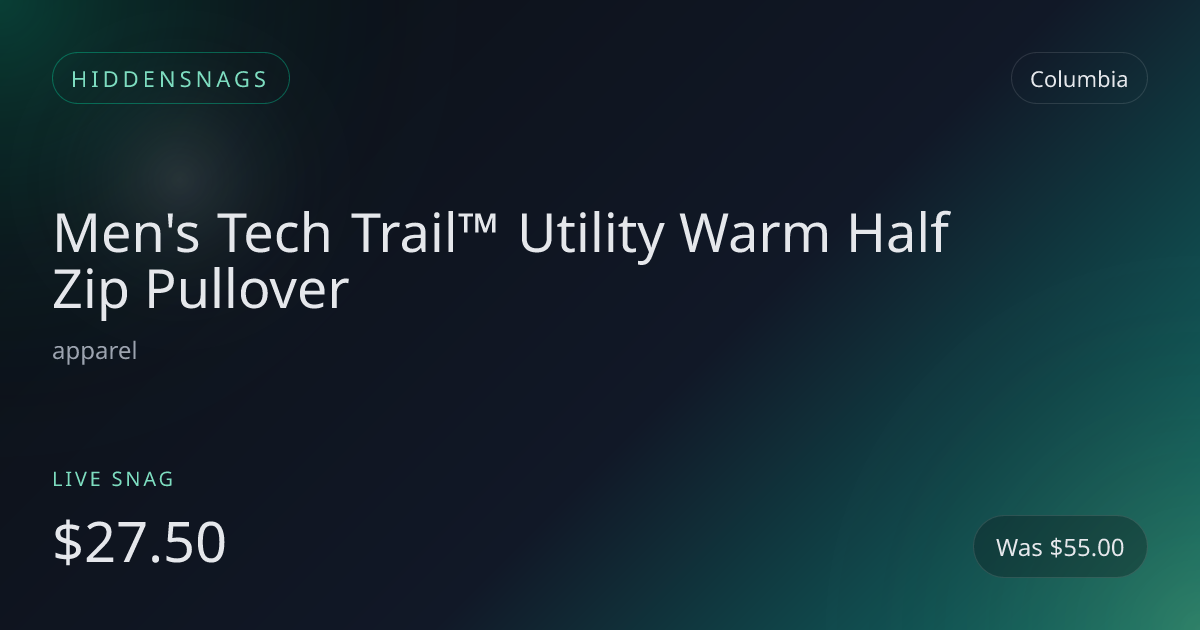 Men's Tech Trail™ Utility Warm Half Zip Pullover