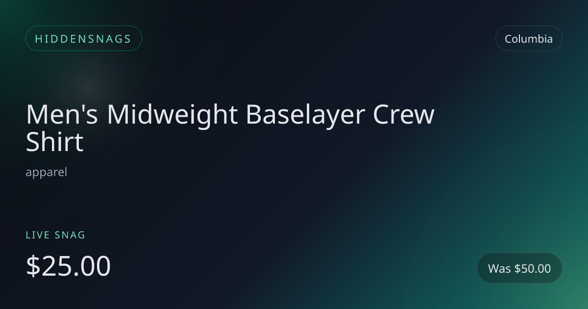 Men's Midweight Baselayer Crew Shirt