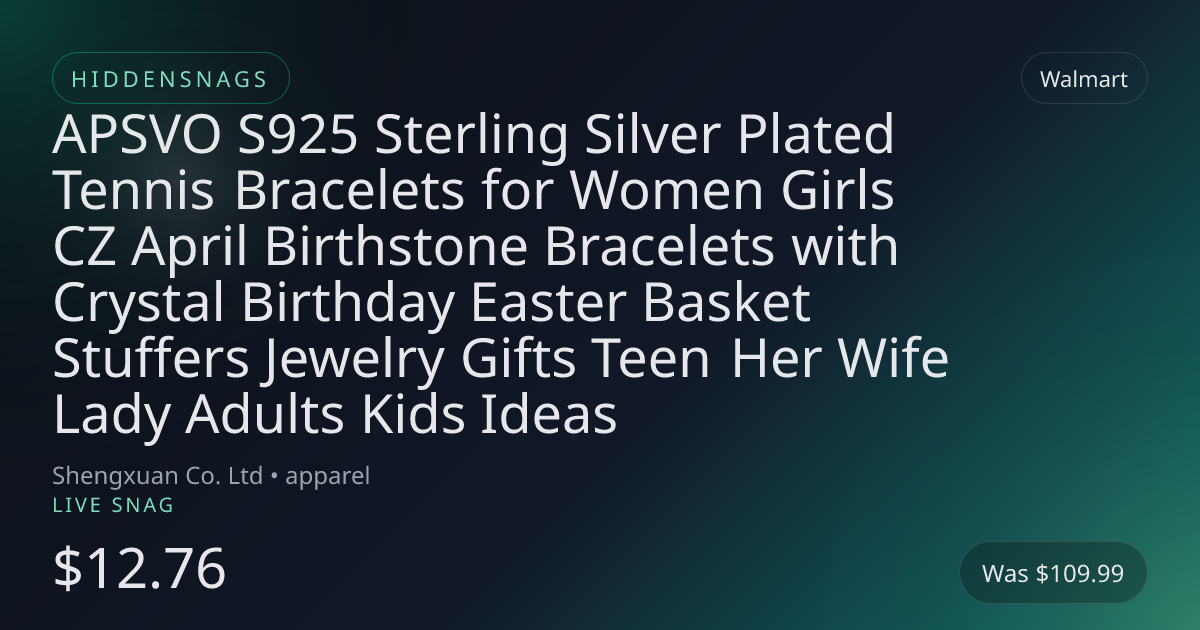 APSVO S925 Sterling Silver Plated Tennis Bracelets for Women Girls CZ April Birthstone Bracelets with Crystal Birthday Easter Basket Stuffers Jewelry Gifts Teen Her Wife Lady Adults Kids Ideas