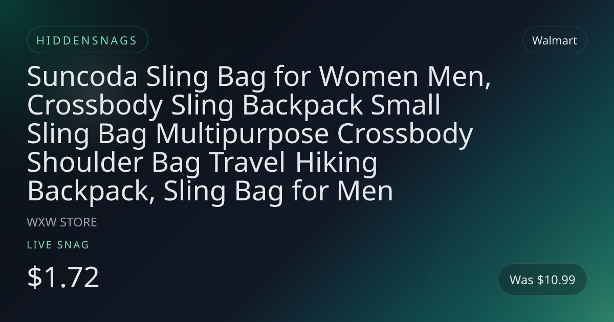Suncoda Sling Bag for Women Men, Crossbody Sling Backpack Small Sling Bag Multipurpose Crossbody Shoulder Bag Travel Hiking Backpack, Sling Bag for Men