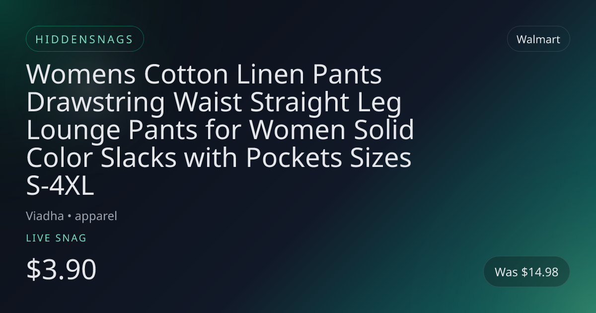 Womens Cotton Linen Pants Drawstring Waist Straight Leg Lounge Pants for Women Solid Color Slacks with Pockets Sizes S-4XL