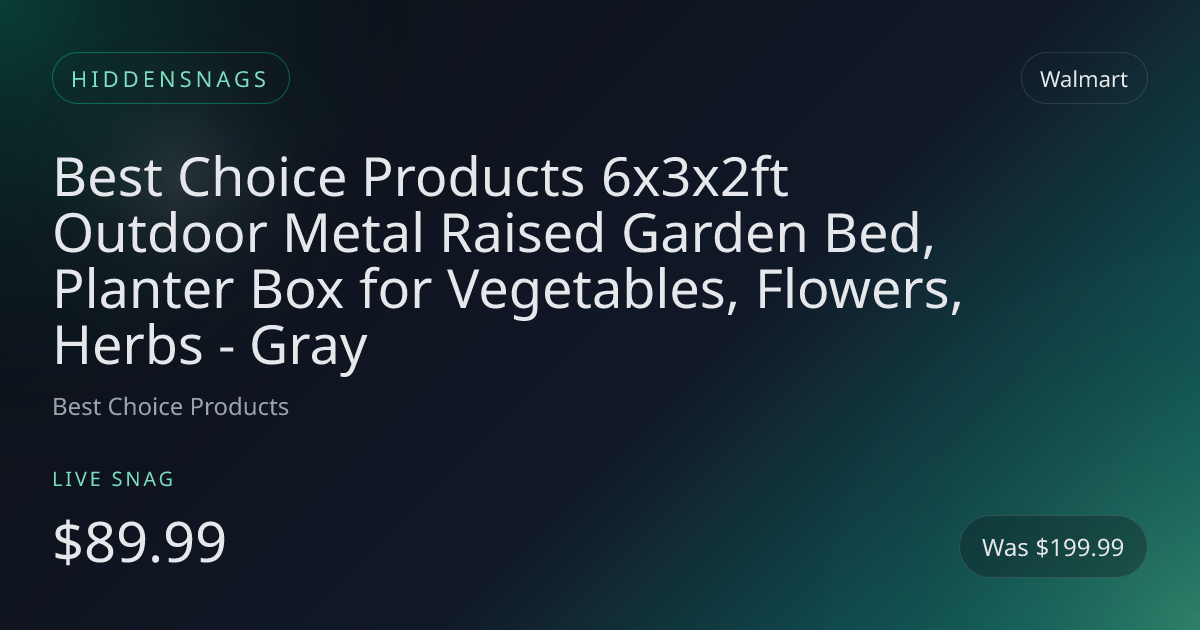 Best Choice Products 6x3x2ft Outdoor Metal Raised Garden Bed, Planter Box for Vegetables, Flowers, Herbs - Gray