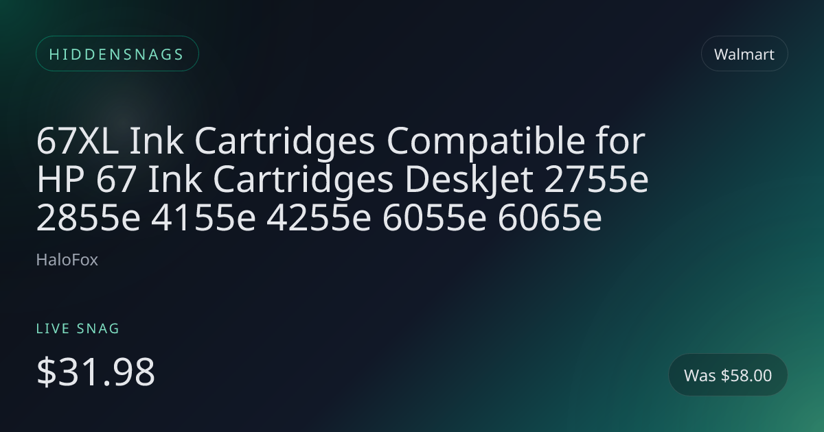 67XL Ink Cartridges Compatible for HP 67 Ink Cartridges DeskJet 2755e 2855e 4155e 4255e 6055e 6065e