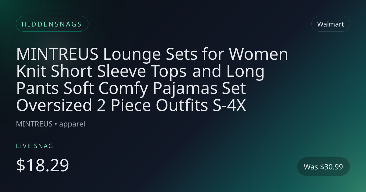 MINTREUS Lounge Sets for Women Knit Short Sleeve Tops and Long Pants Soft Comfy Pajamas Set Oversized 2 Piece Outfits S-4X