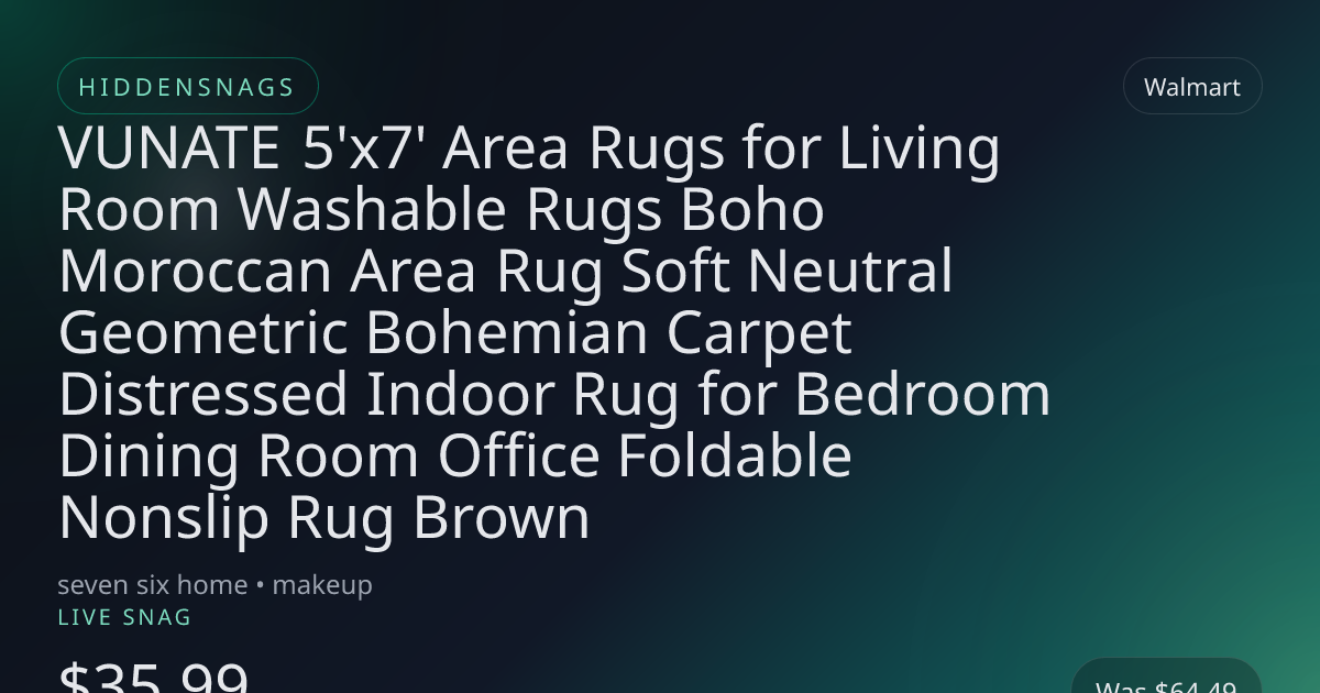 VUNATE 5'x7' Area Rugs for Living Room Washable Rugs Boho Moroccan Area Rug Soft Neutral Geometric Bohemian Carpet Distressed Indoor Rug for Bedroom Dining Room Office Foldable Nonslip Rug Brown