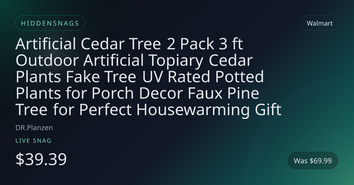 Artificial Cedar Tree 2 Pack 3 ft Outdoor Artificial Topiary Cedar Plants Fake Tree UV Rated Potted Plants for Porch Decor Faux Pine Tree for Perfect Housewarming Gift