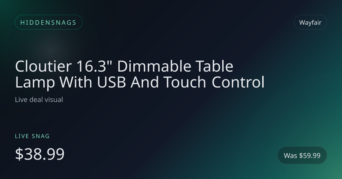 Cloutier 16.3" Dimmable Table Lamp With USB And Touch Control