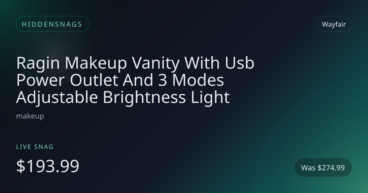 Ragin Makeup Vanity With Usb Power Outlet And 3 Modes Adjustable Brightness Light