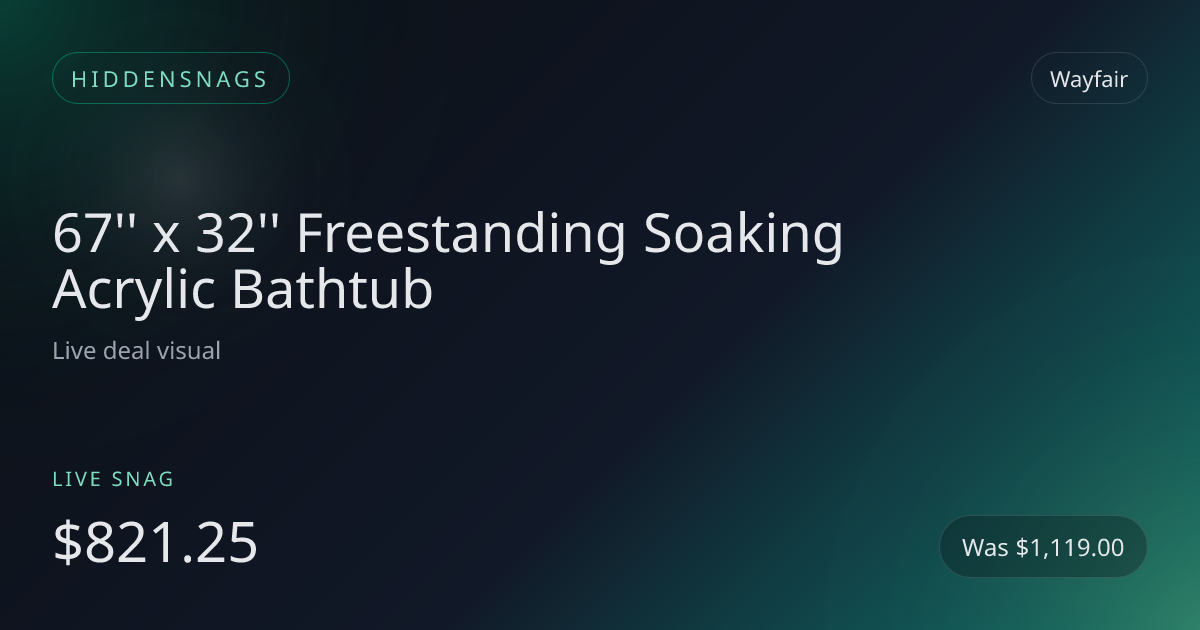 67'' x 32'' Freestanding Soaking Acrylic Bathtub