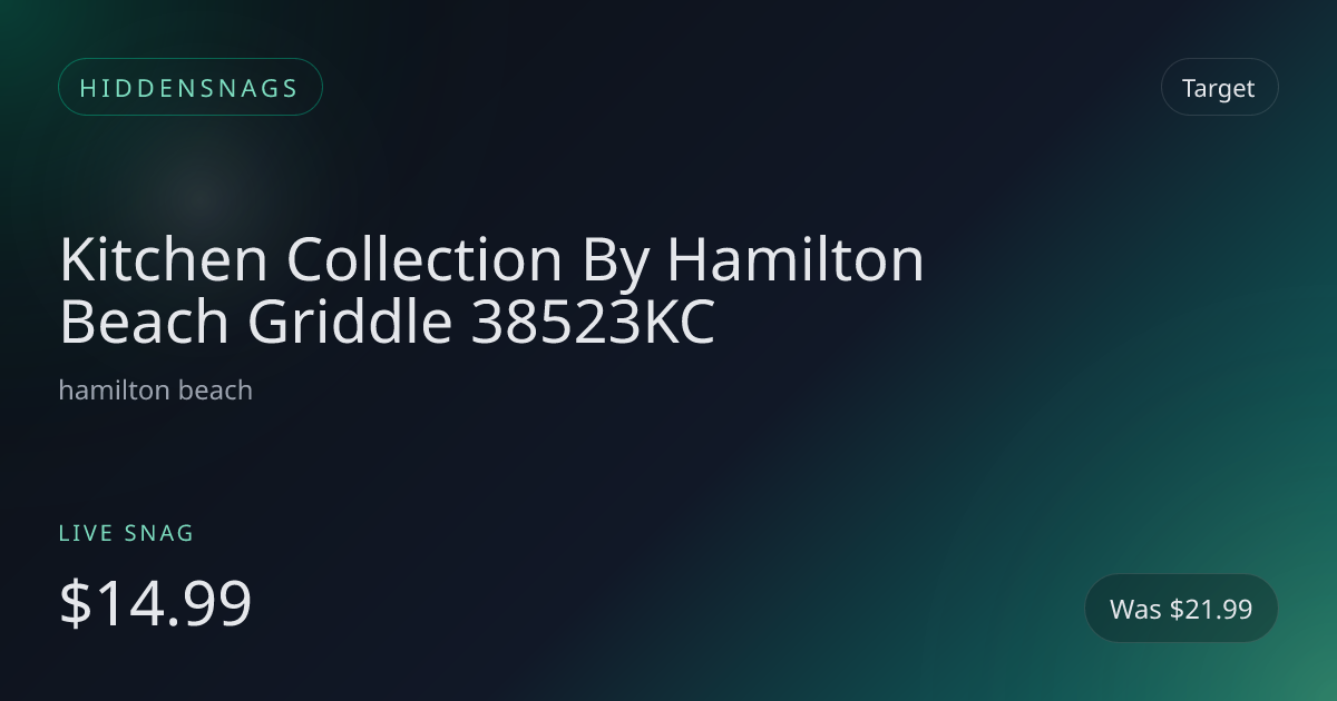 Kitchen Collection By Hamilton Beach Griddle 38523KC