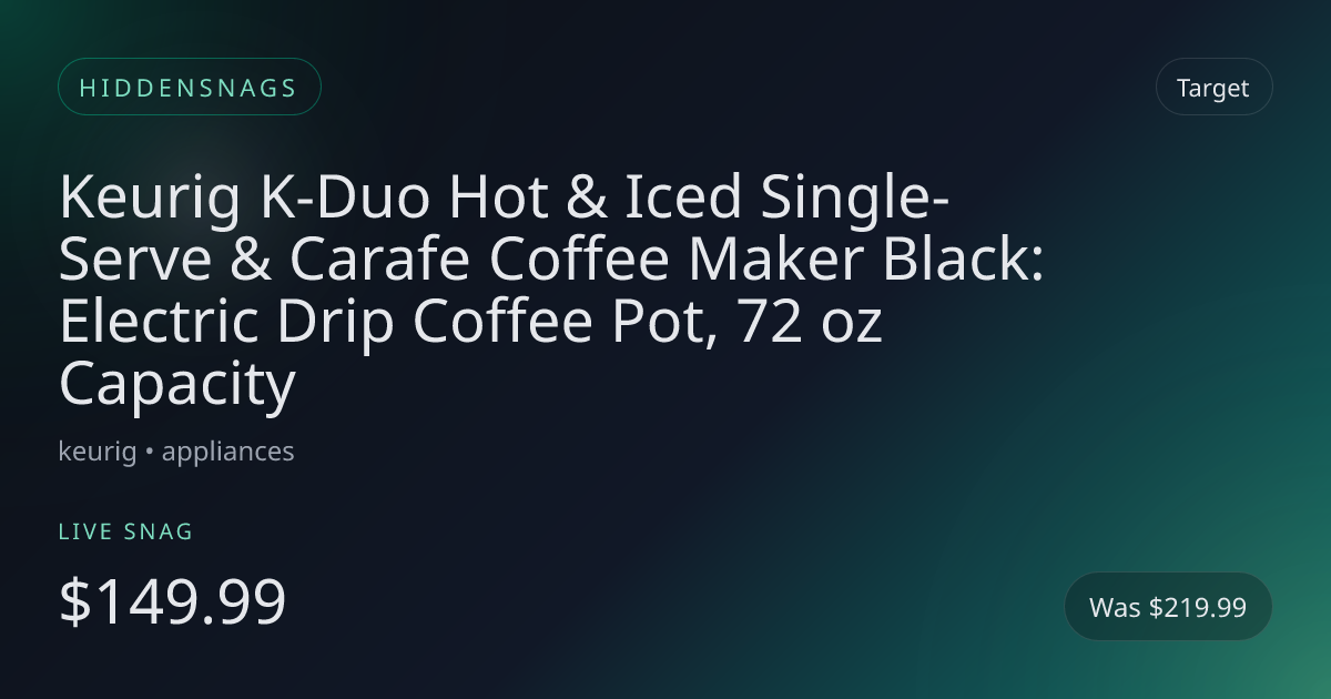 Keurig K-Duo Hot & Iced Single-Serve & Carafe Coffee Maker Black: Electric Drip Coffee Pot, 72 oz Capacity